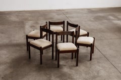 Vico Magistretti "Carimate" Chairs for Cassina, Brown Lacquered, 1960, Set of 6