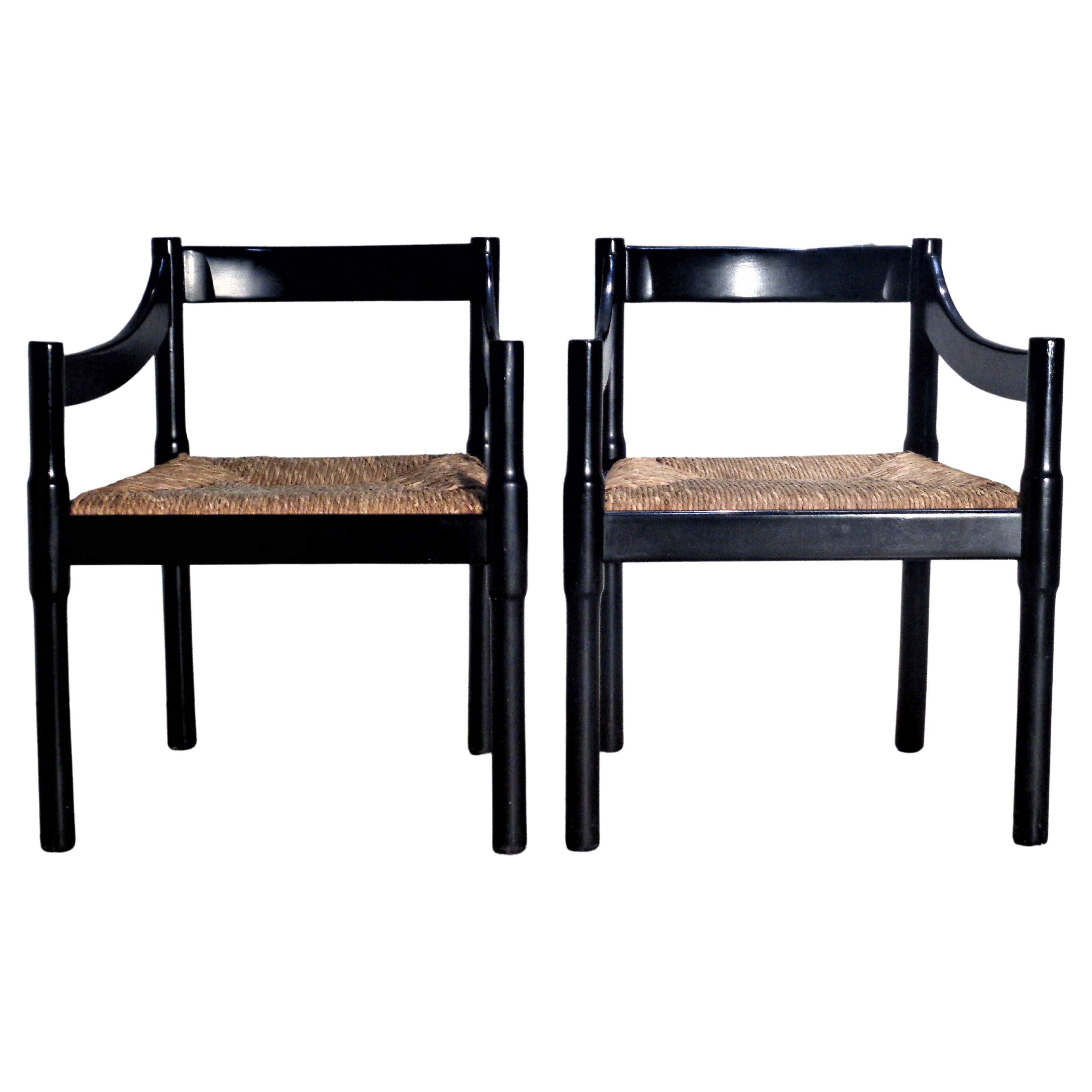 Mid-Century Modern Vico Magistretti 'Carimate' Chairs - Made in Italy, 1960's