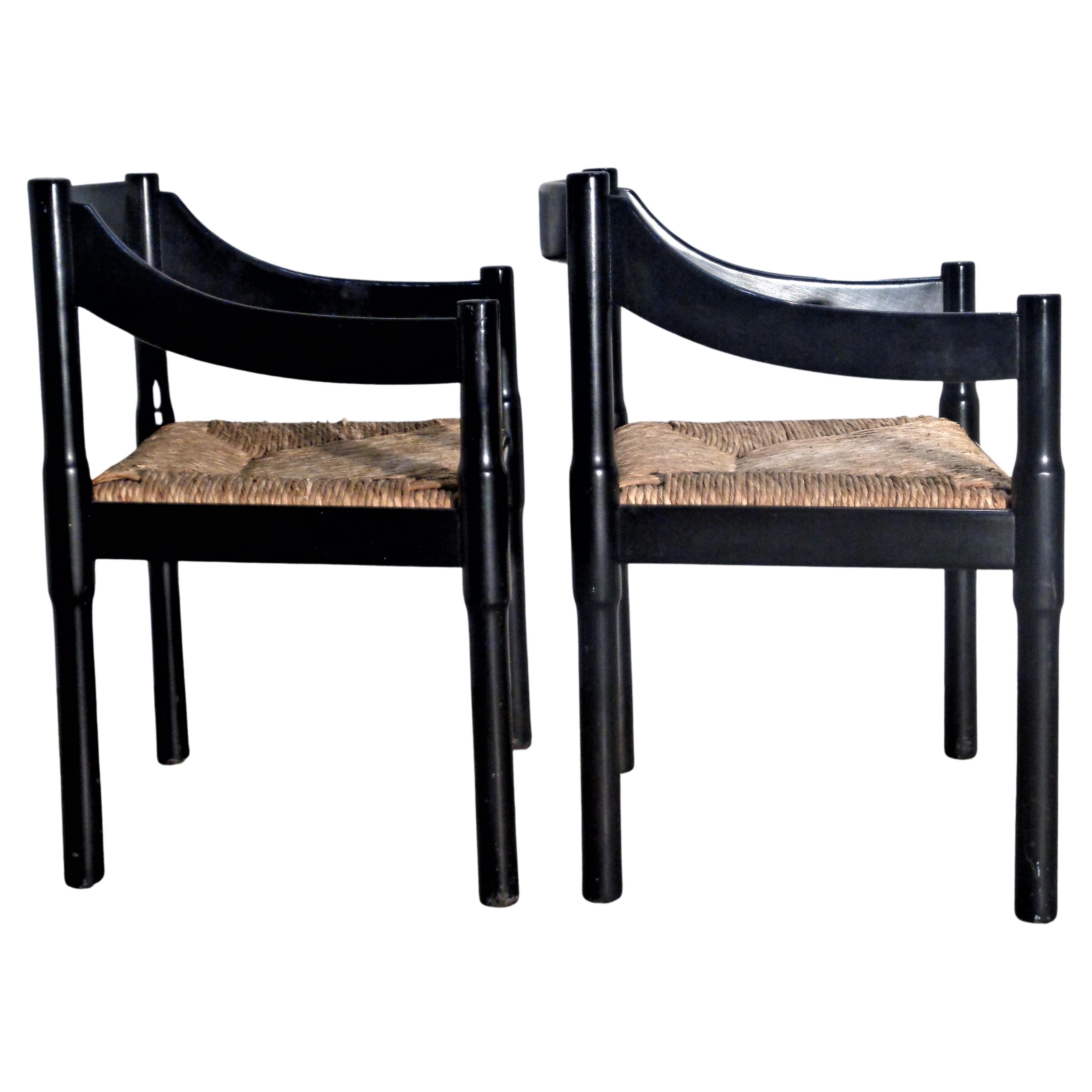 Lacquered Vico Magistretti 'Carimate' Chairs - Made in Italy, 1960's
