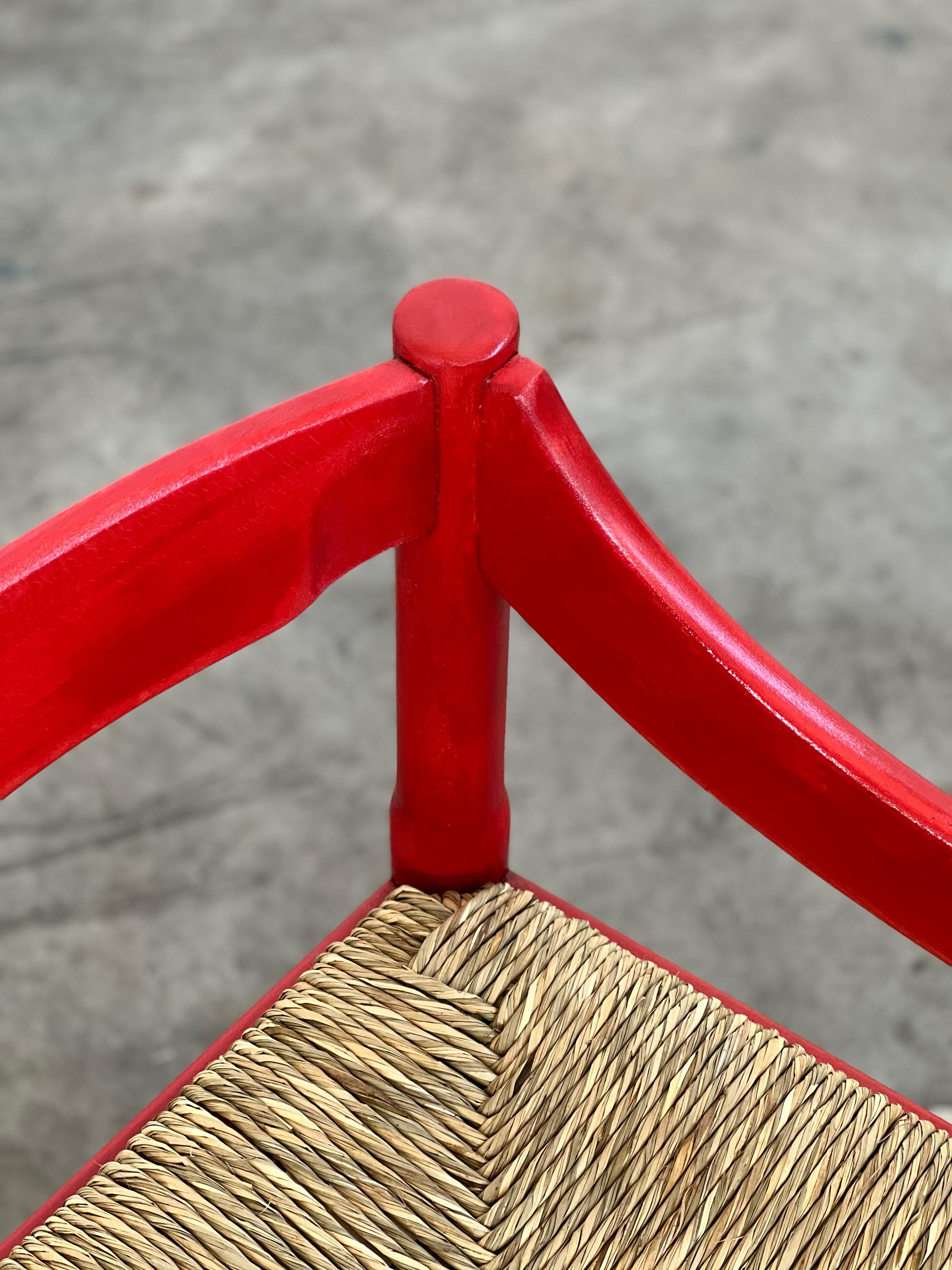 Vico Magistretti Carimate Esszimmerstuhl für Cassina, rot lackiert, 1960 im Zustand „Gut“ im Angebot in Lonigo, Veneto
