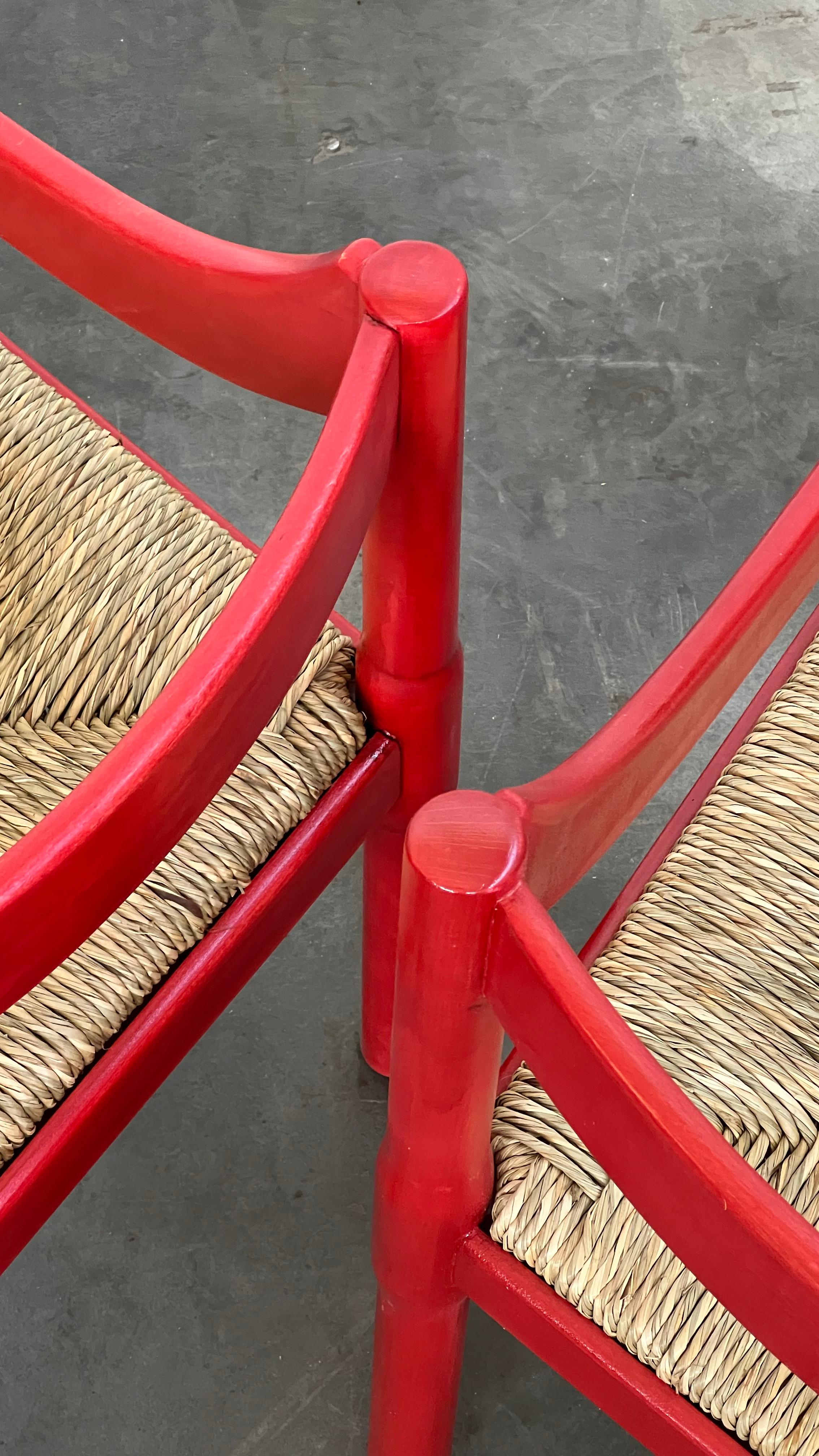 Vico Magistretti Carimate Esszimmerstuhl für Cassina, rot lackiert, 1960 im Angebot 1