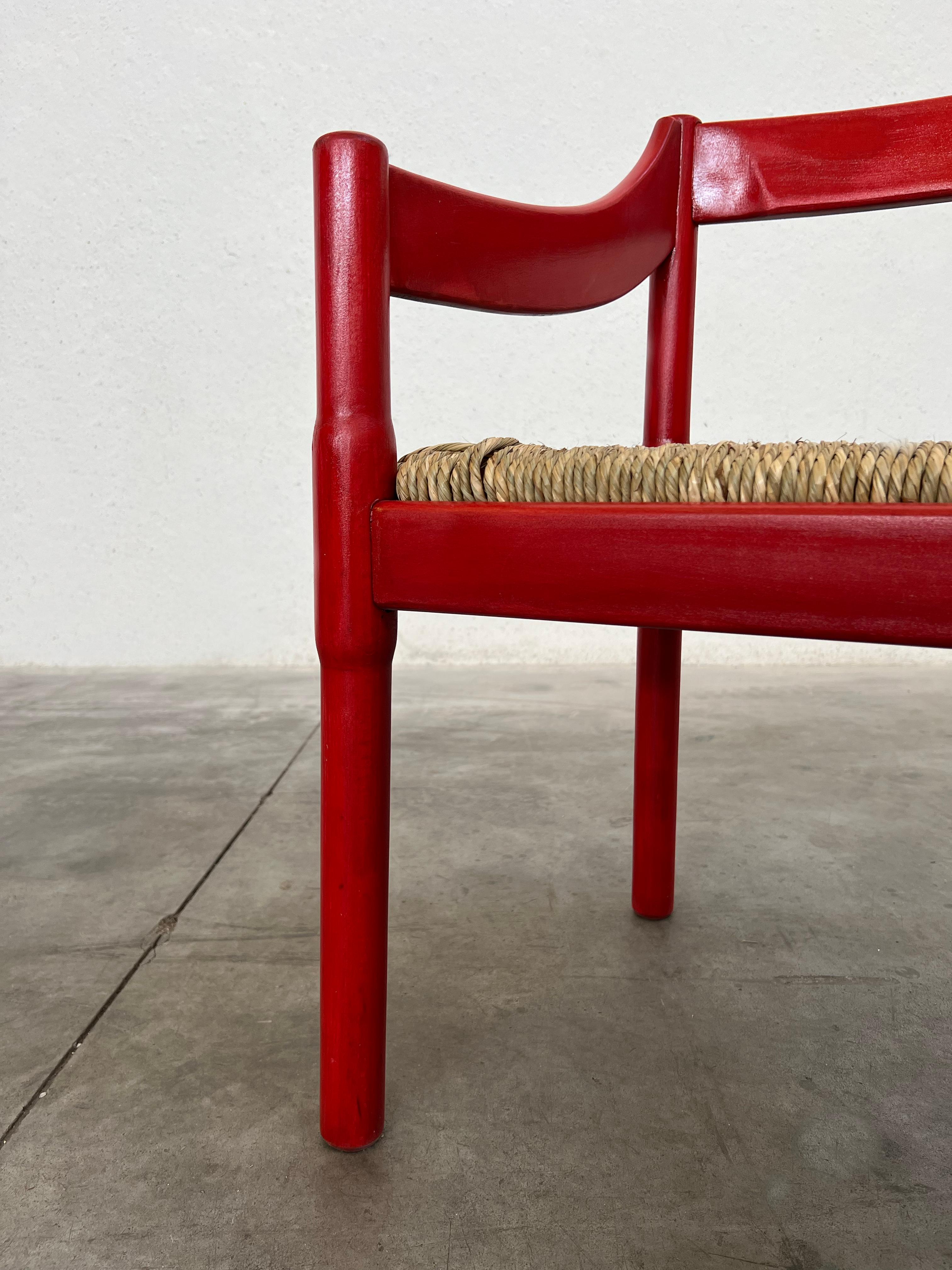 Vico Magistretti Carimate Esszimmerstuhl für Cassina, rot lackiert, 1960 im Angebot 2