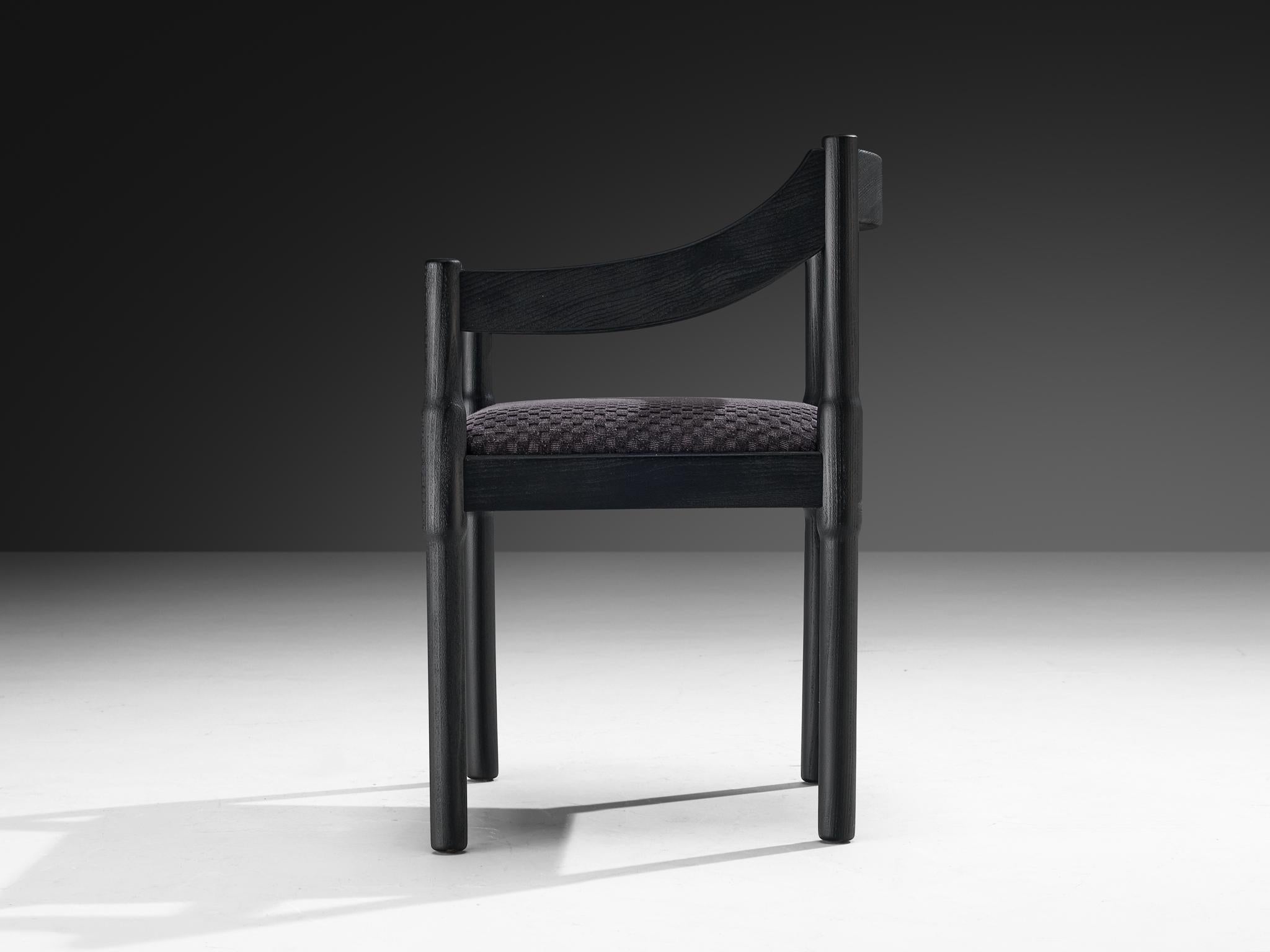 Italian Vico Magistretti 'Carimate' Dining Chair in Black Lacquered Ash For Sale