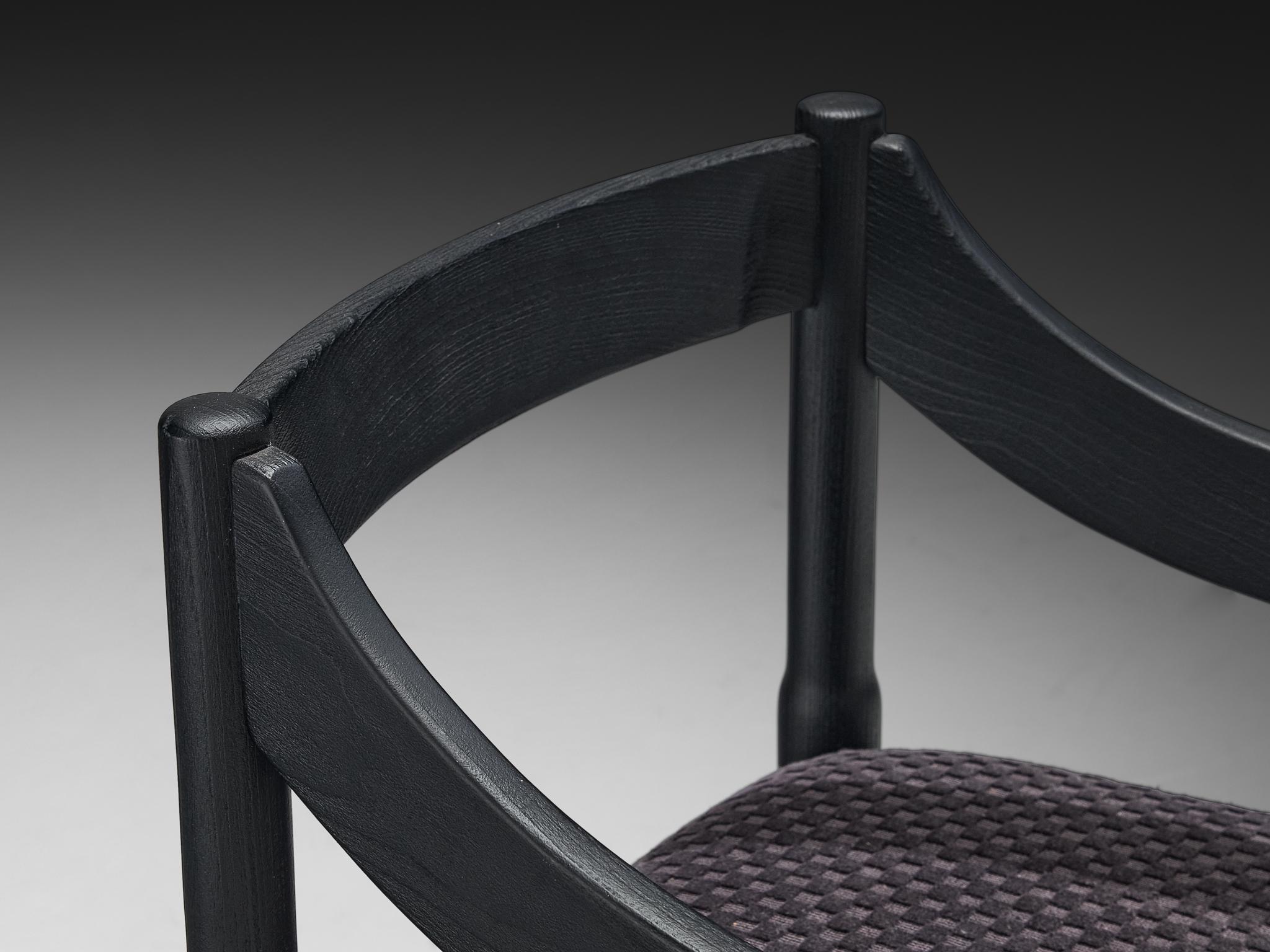 Vico Magistretti 'Carimate' Dining Chair in Black Lacquered Ash For Sale 1