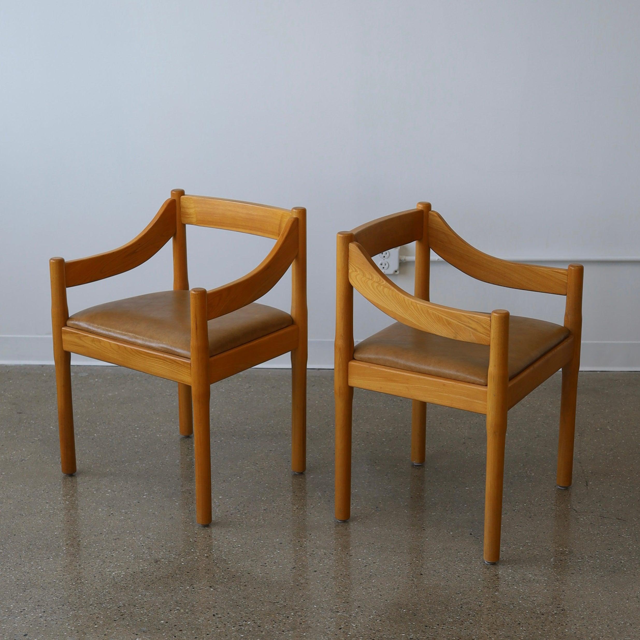 Vico Magistretti “Carimate” Dining Chairs, a pair In Good Condition For Sale In Chicago, IL