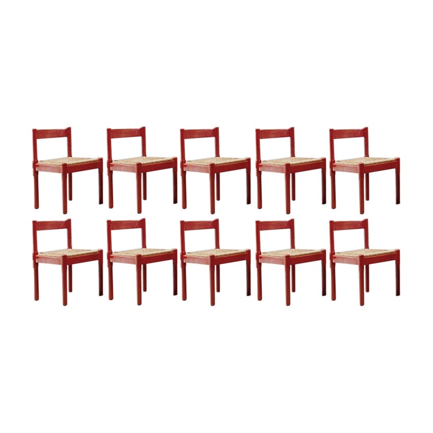 Vico Magistretti "Carimate" per Cassina, 1960, set di 10 sedie da pranzo