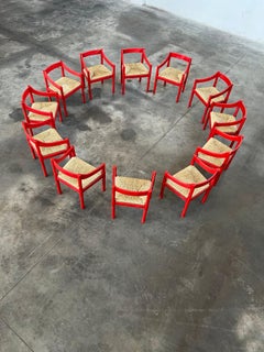 Vico Magistretti "Carimate" Dining Chairs for Cassina, 1960 Set of 12