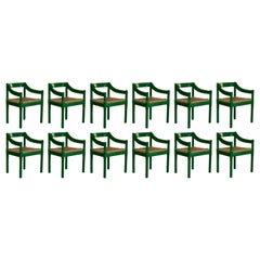 Vico Magistretti "Carimate" per Cassina, 1960, Set di 12 sedie da pranzo