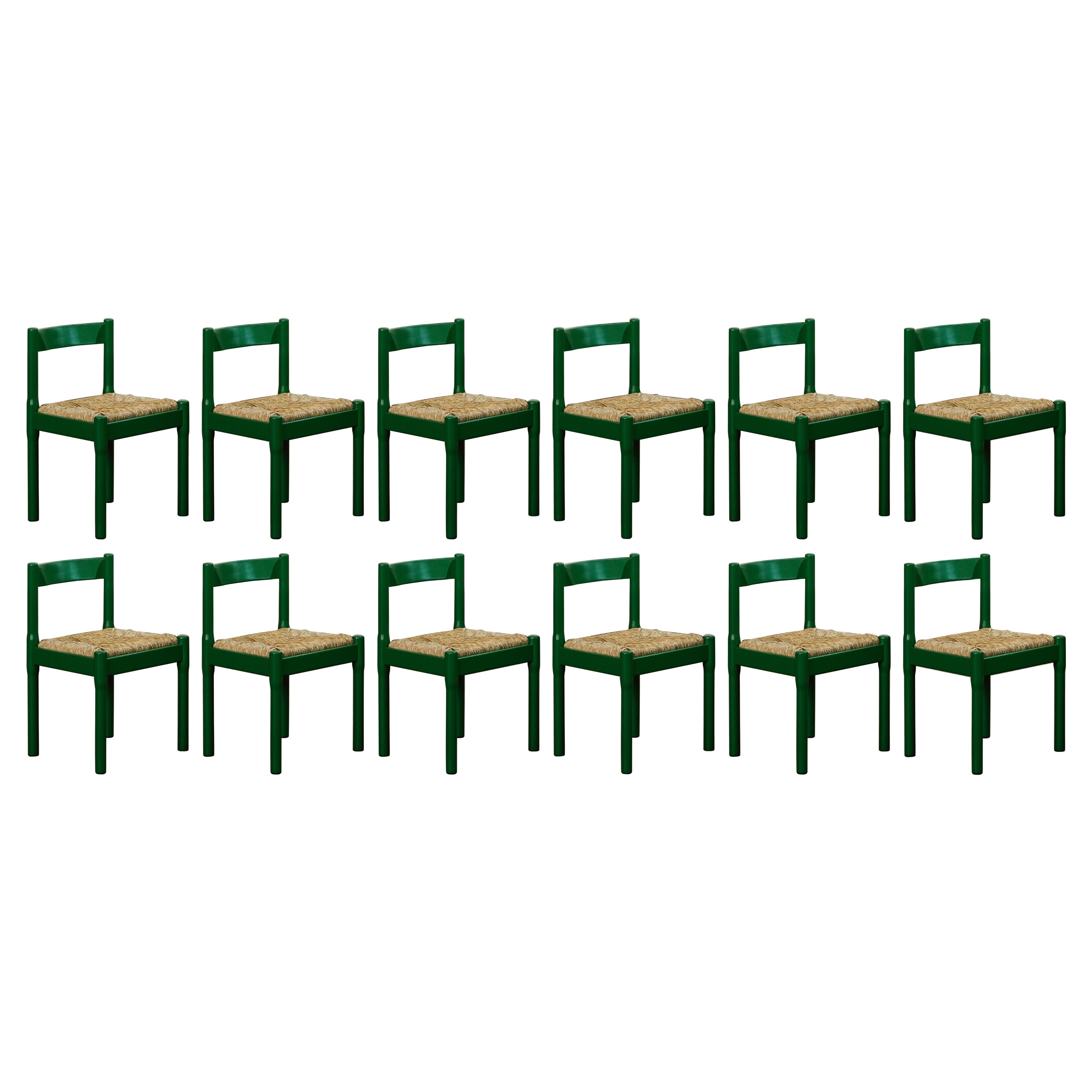Vico Magistretti Sillas de comedor "Carimate" para Cassina, 1960, Juego de 12
