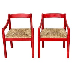 Vico Magistretti "Carimate" Esszimmerstühle für Cassina, 1960, 2er Set