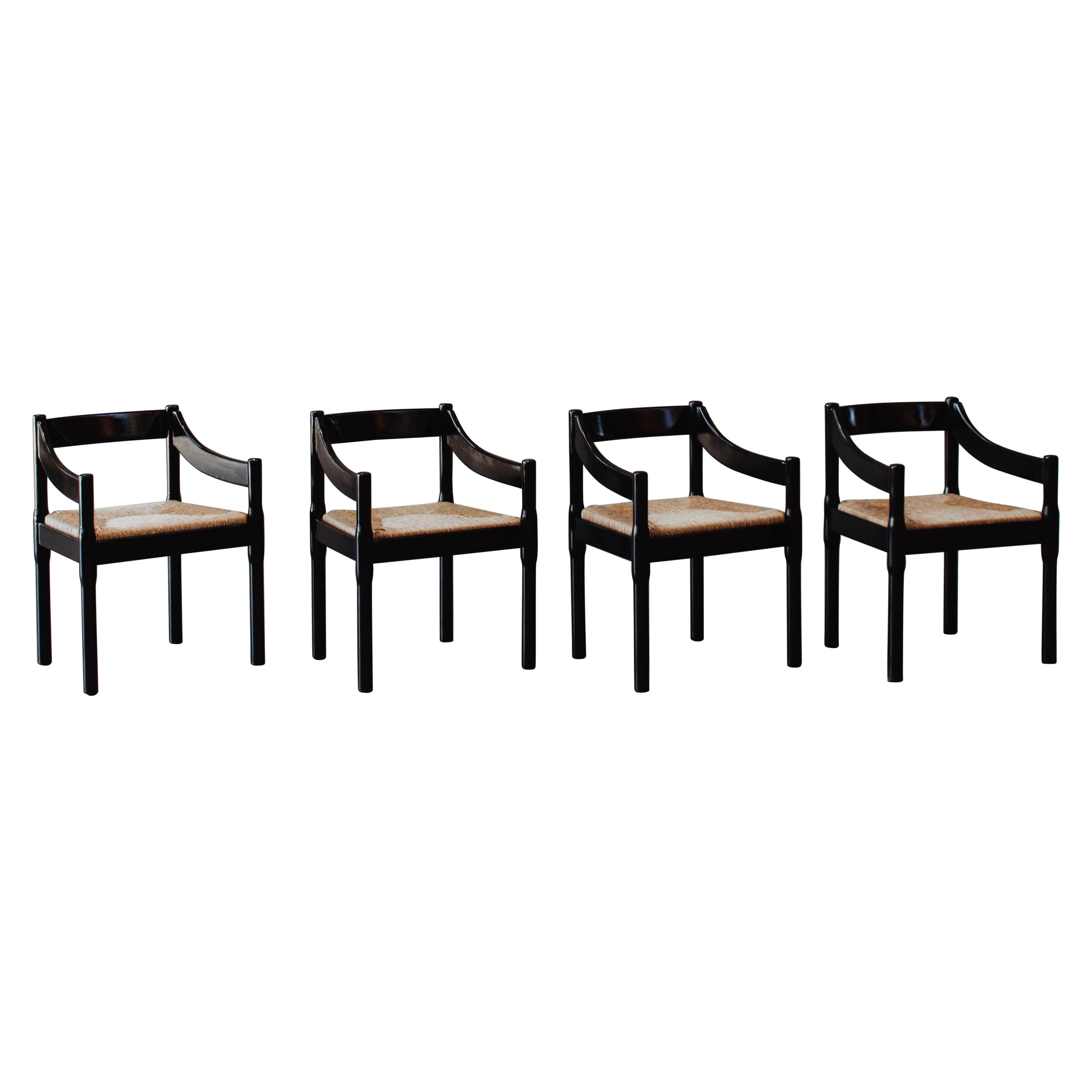 Vico Magistretti "Carimate" per Cassina, 1960, set di 4 sedie da pranzo