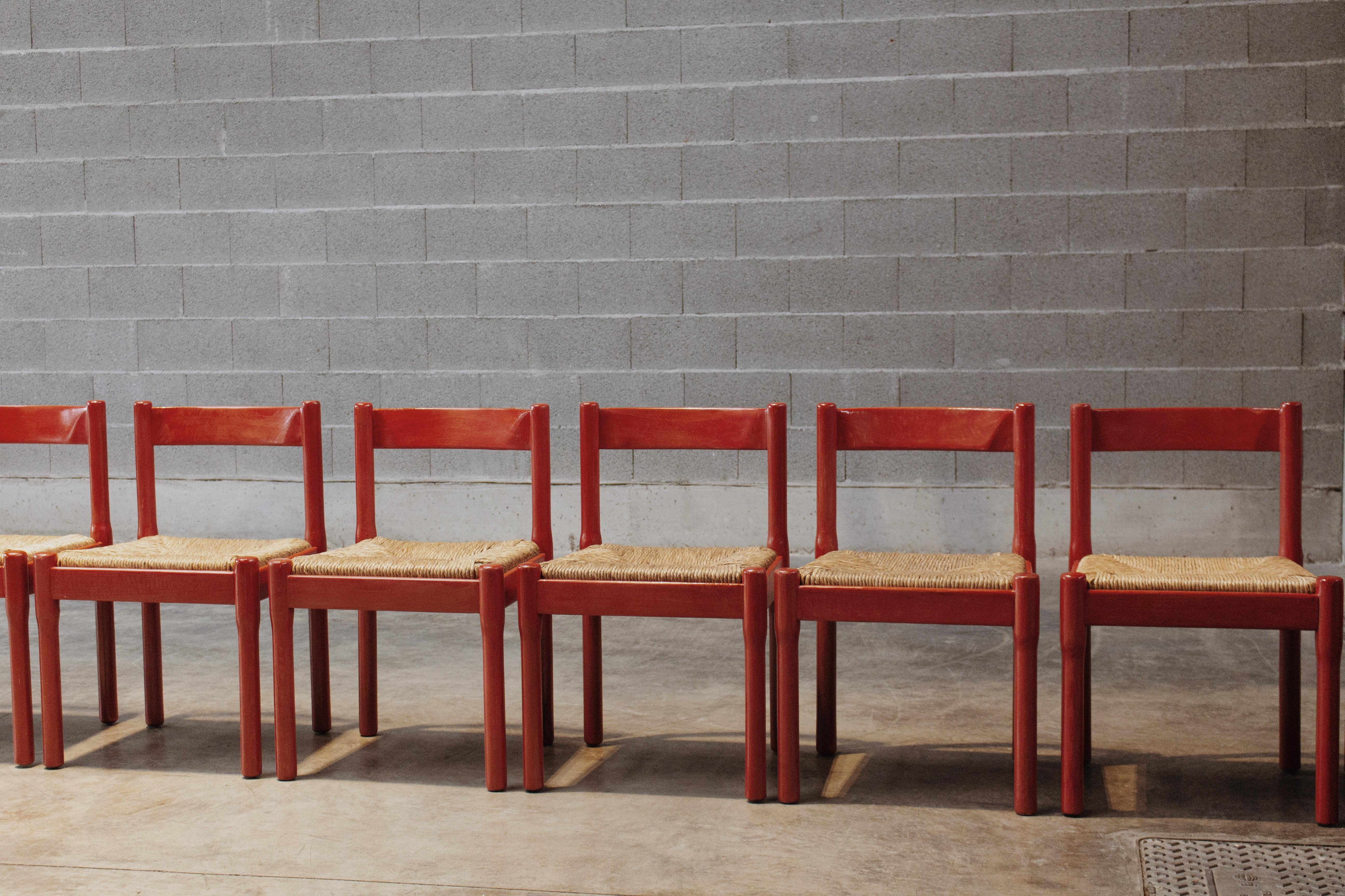 Chaises de salle à manger Carimate de Vico Magistretti pour Cassina, 1960, lot de 6 en vente 5