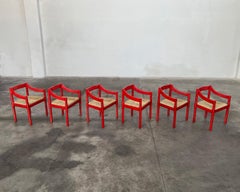 Vico Magistretti Sillas de comedor "Carimate" para Cassina, 1960, juego de 6