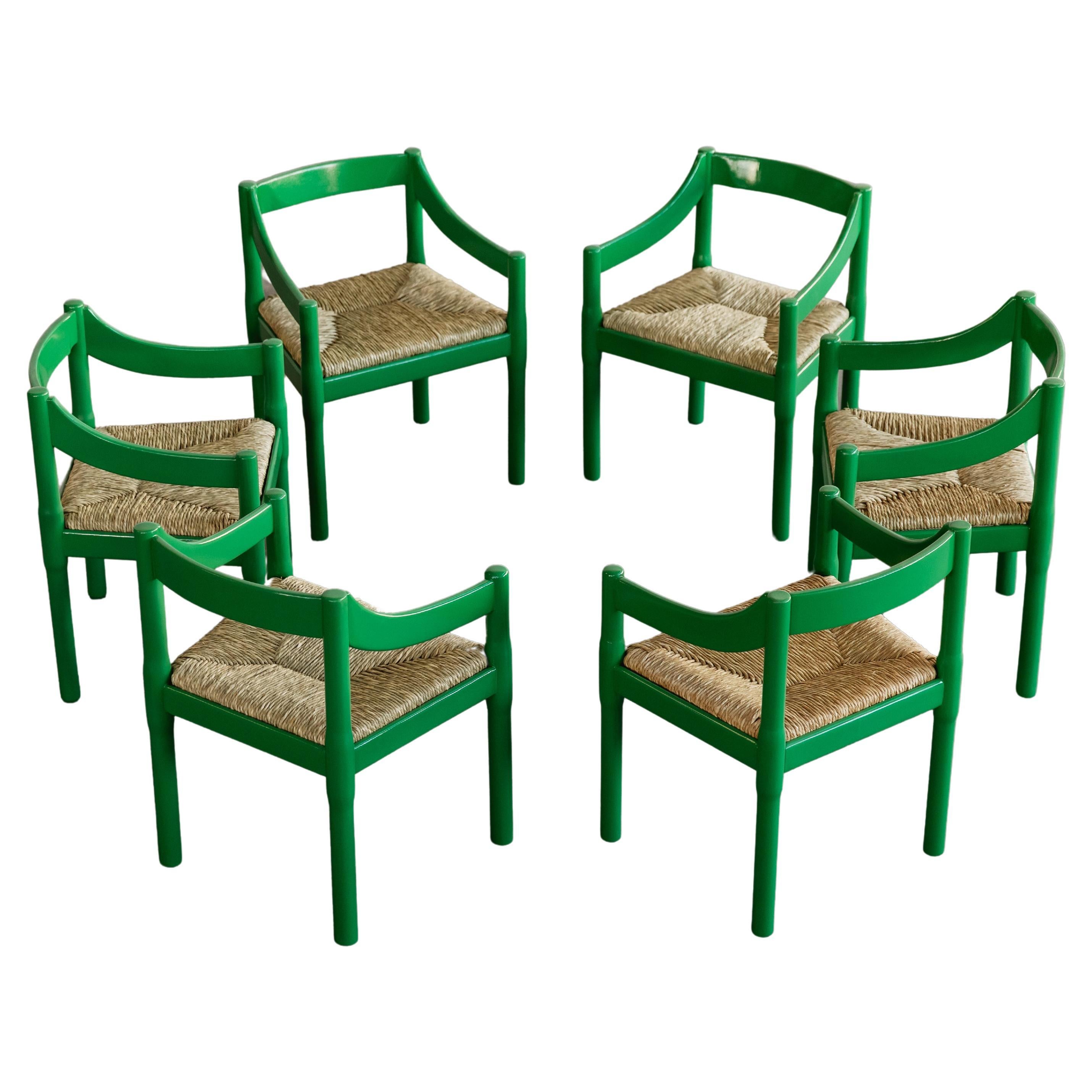 Vico Magistretti "Carimate" Dining Chairs for Cassina, 1960, Set of 6