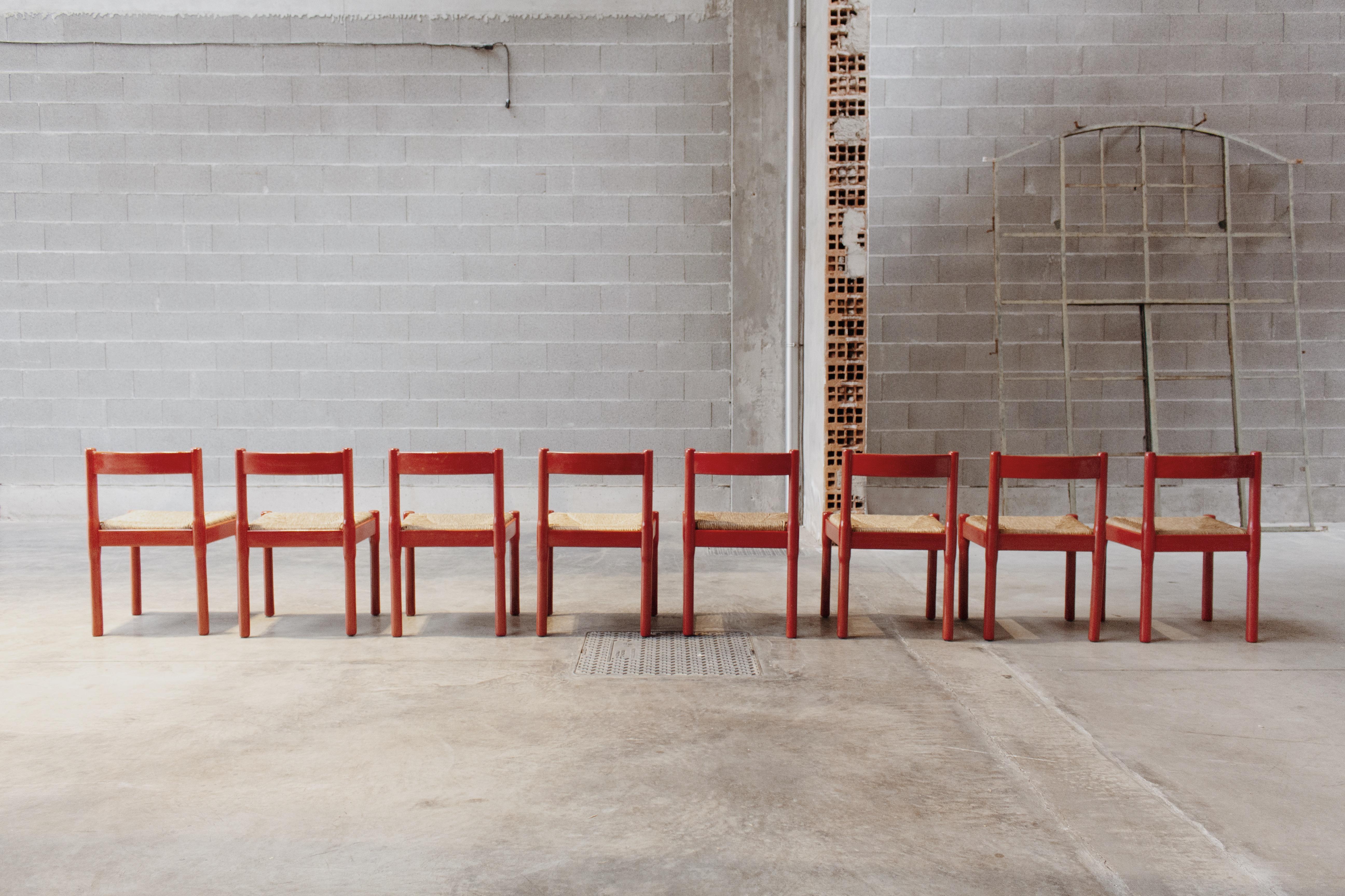 Chaises de salle à manger Carimate de Vico Magistretti pour Cassina, 1960, lot de 8 en vente 7