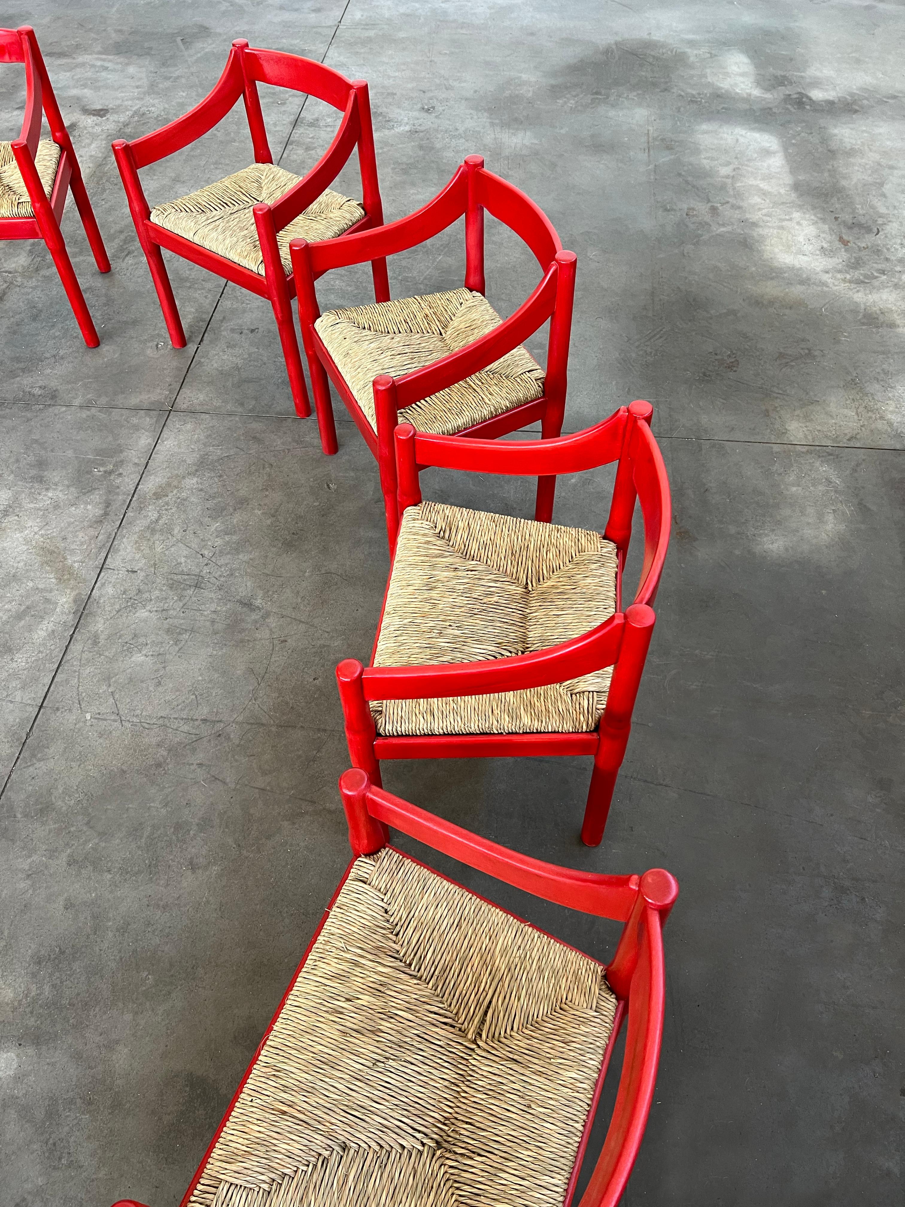  Chaises de salle à manger Carimate de Vico Magistretti pour Cassina, 1960, lot de 8 en vente 7