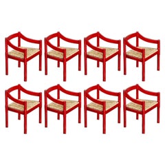 Vico Magistretti "Carimate" Dining Chairs for Cassina, 1960, Set of 8