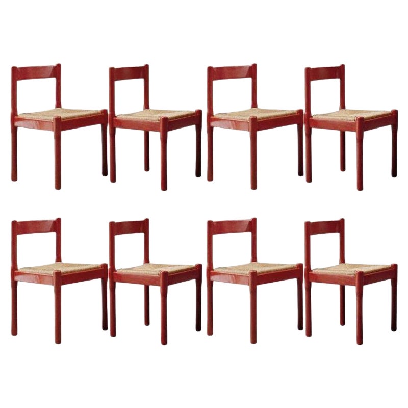 Chaises de salle à manger Carimate de Vico Magistretti pour Cassina, 1960, lot de 8
