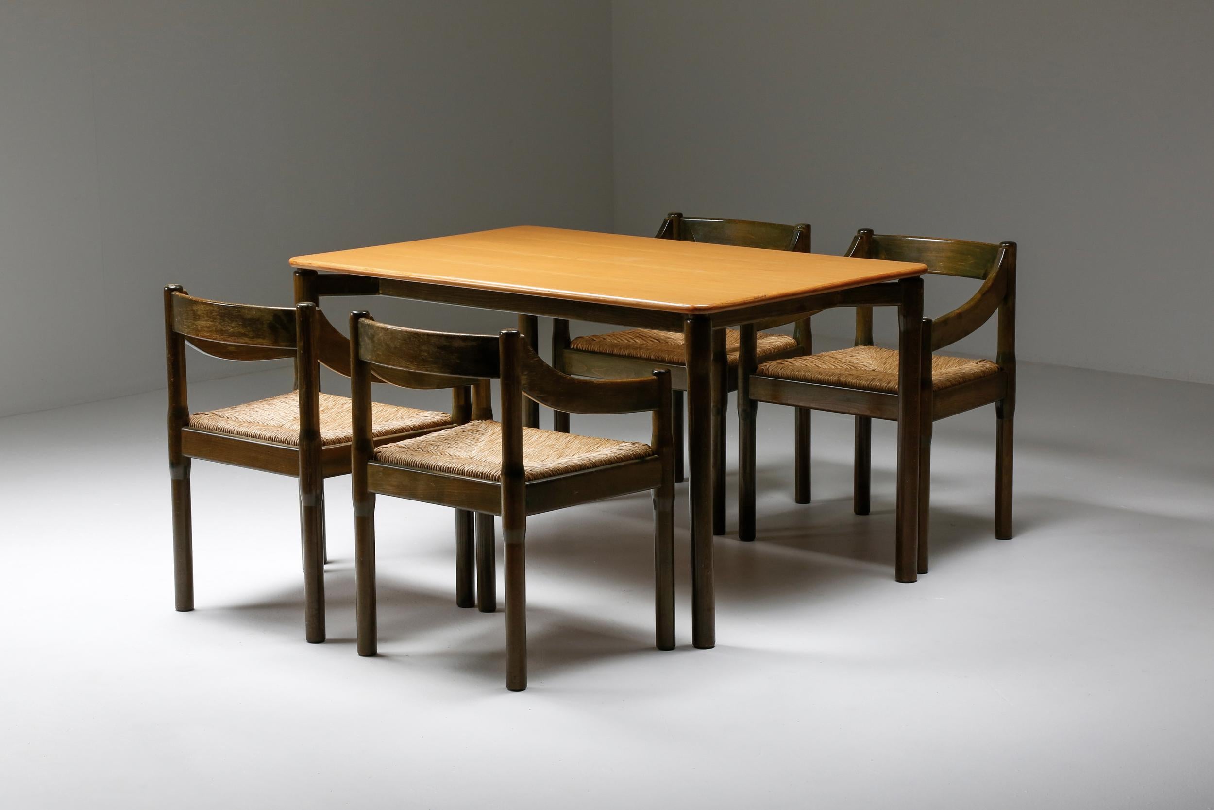 Vico Magistretti ‘Carimate’ Dining Chairs in Lacquered Beech 3