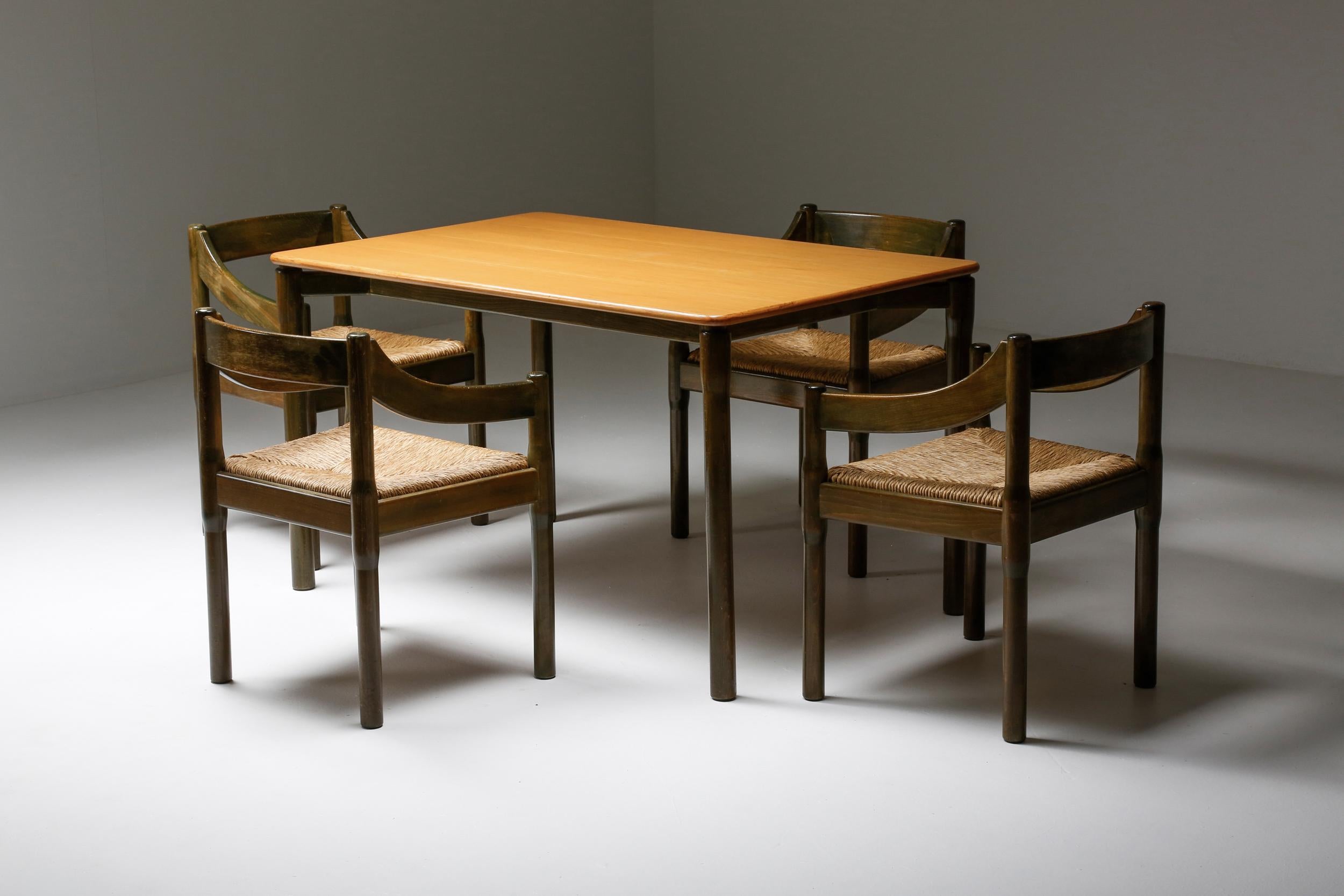 Vico Magistretti ‘Carimate’ Dining Chairs in Lacquered Beech 4