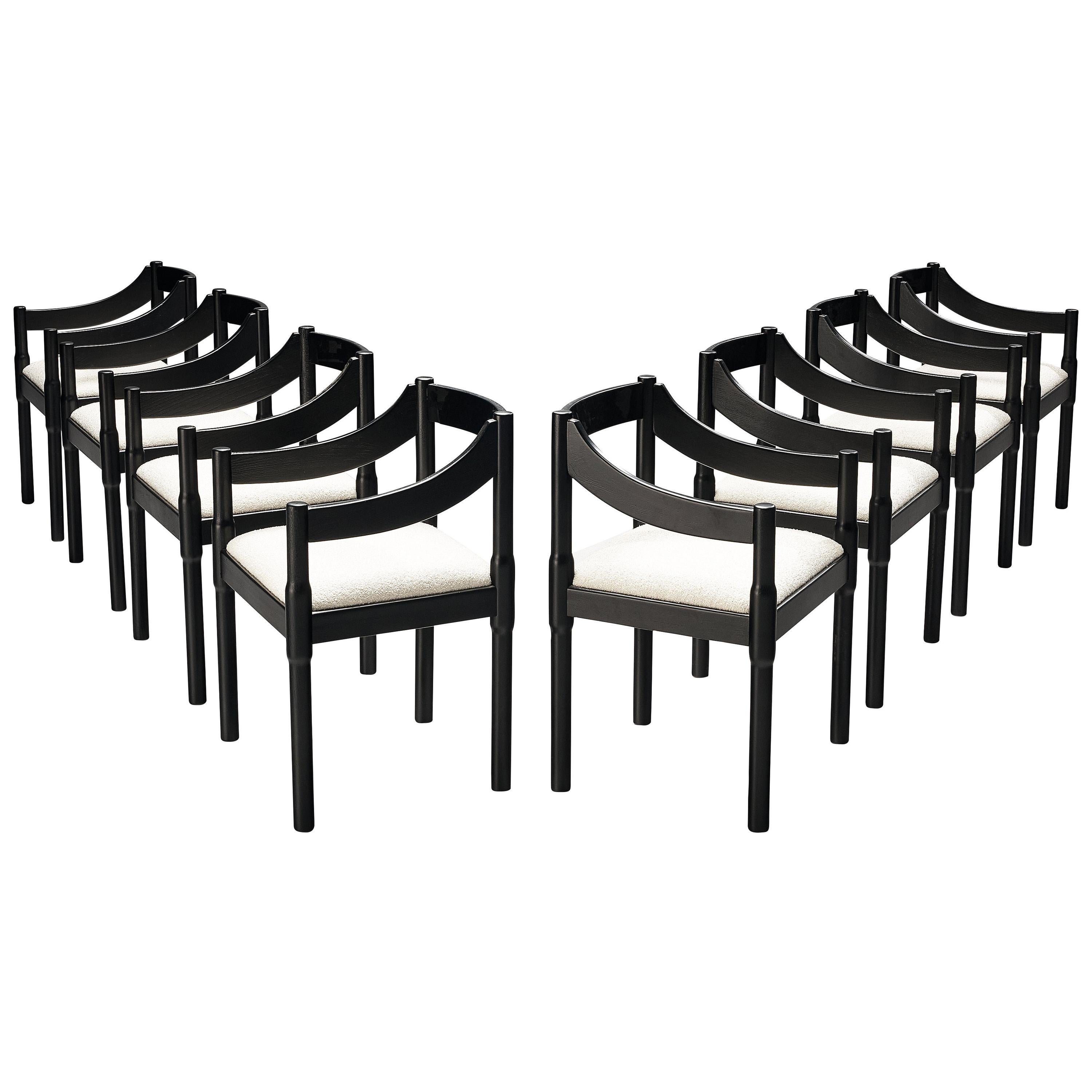 Vico Magistretti ‘Carimate’ Dining Chairs in Lacquered Beech