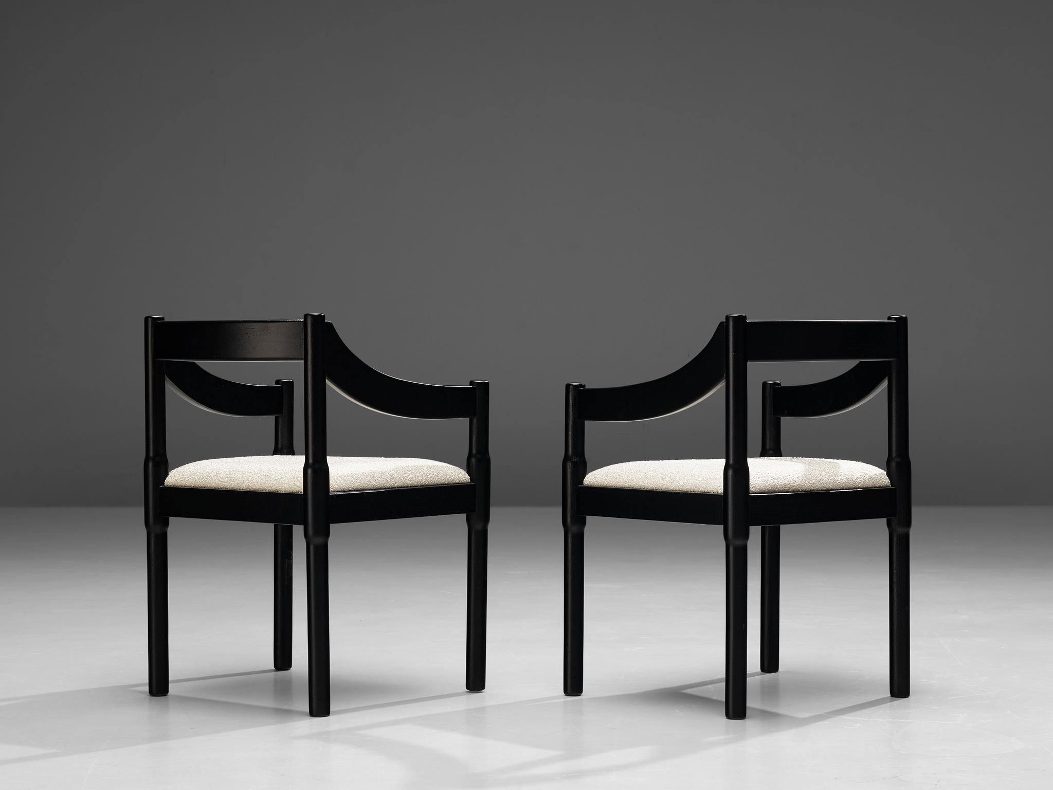 Vico Magistretti ‘Carimate’ Dining Chairs in Lacquered Wood  In Good Condition In Waalwijk, NL