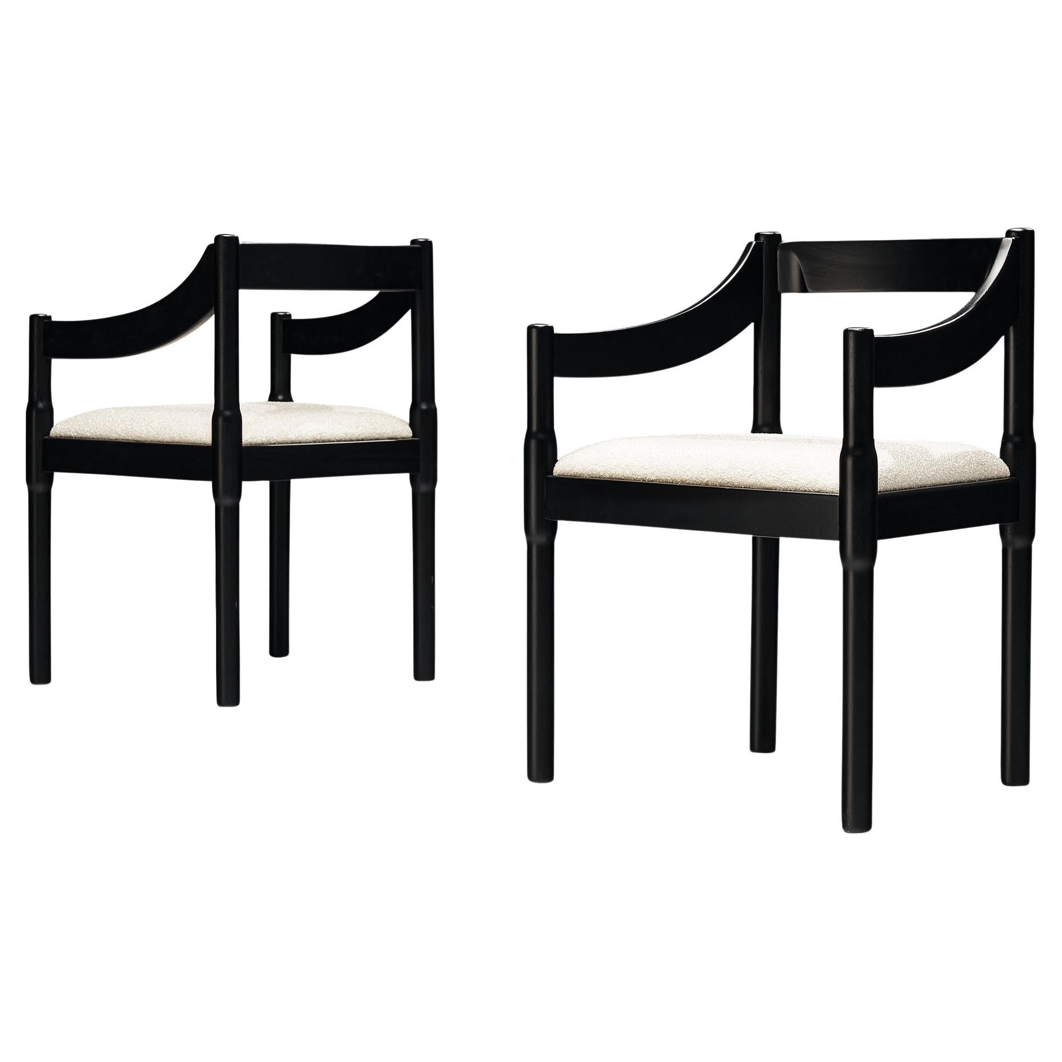 Vico Magistretti ‘Carimate’ Dining Chairs in Lacquered Wood 
