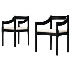 Vico Magistretti ‘Carimate’ Dining Chairs in Lacquered Wood 