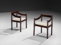 Vico Magistretti 'Carimate' Dining Chairs in White Upholstery
