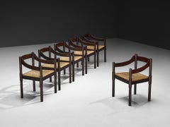 Vico Magistretti 'Carimate' Dining Chairs with Rush Seats