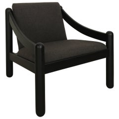 Vico Magistretti Carimate Fauteuil noir italien du milieu du siècle Cassina 1960s