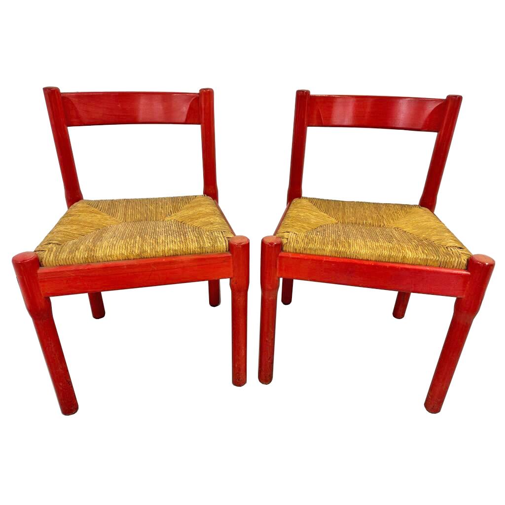 Modern Vico Magistretti, Carimate, Six Chairs, Cassina, 1960s For Sale