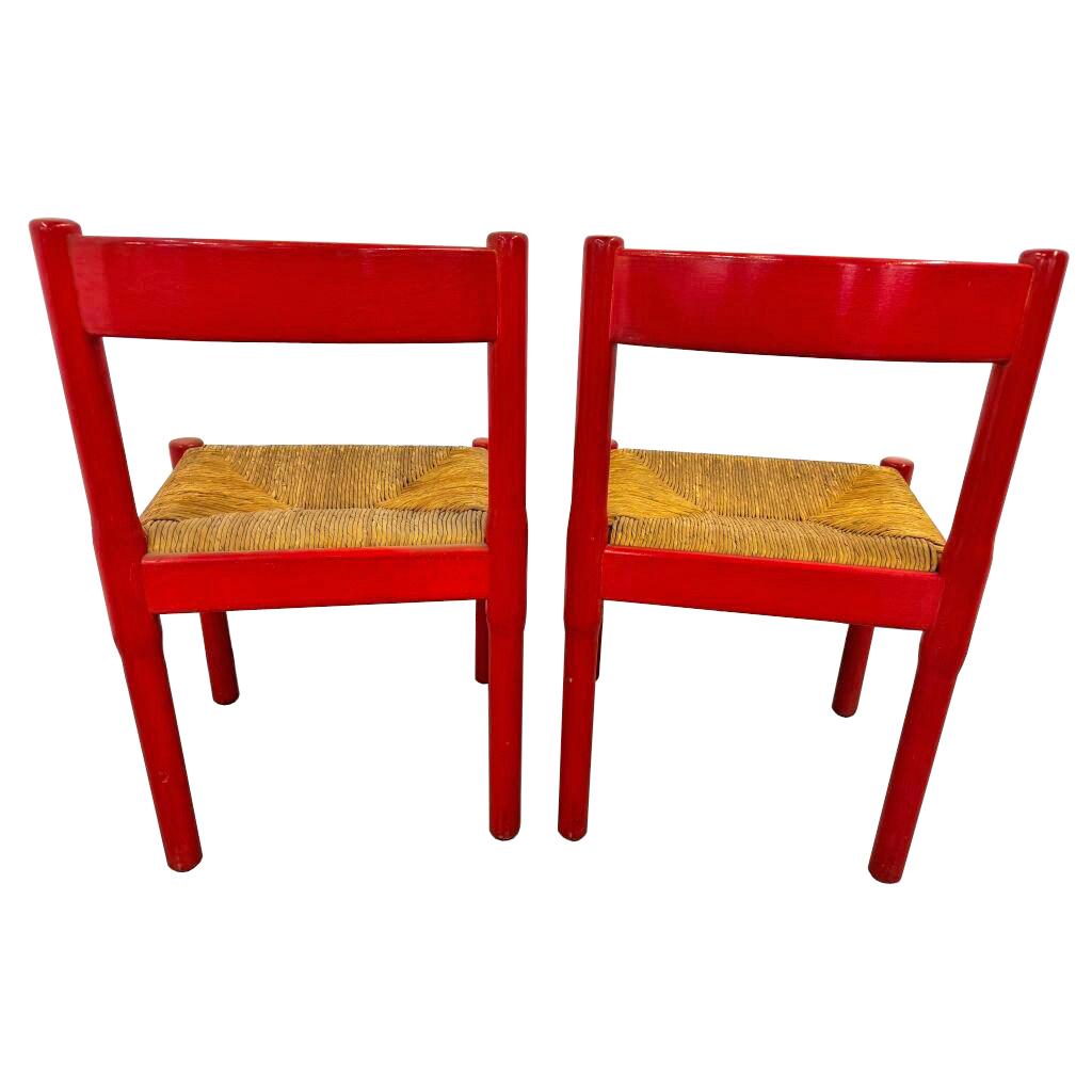 Italian Vico Magistretti, Carimate, Six Chairs, Cassina, 1960s For Sale