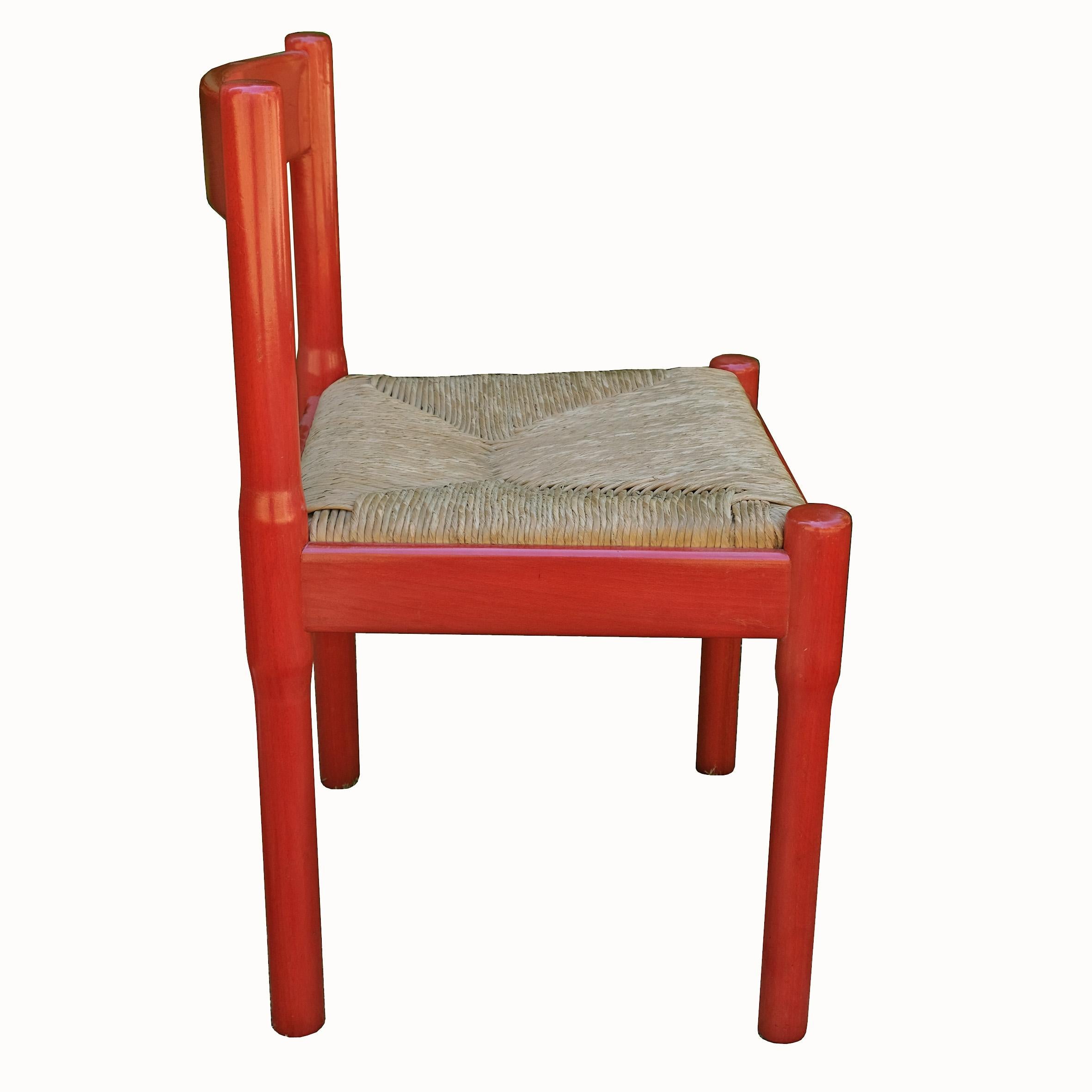 Vico Magistretti, Carimate, Sechs Stühle, Cassina, 1960er Jahre (Moderne) im Angebot