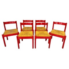 Vico Magistretti, Carimate, six chaises, Cassina, années 1960