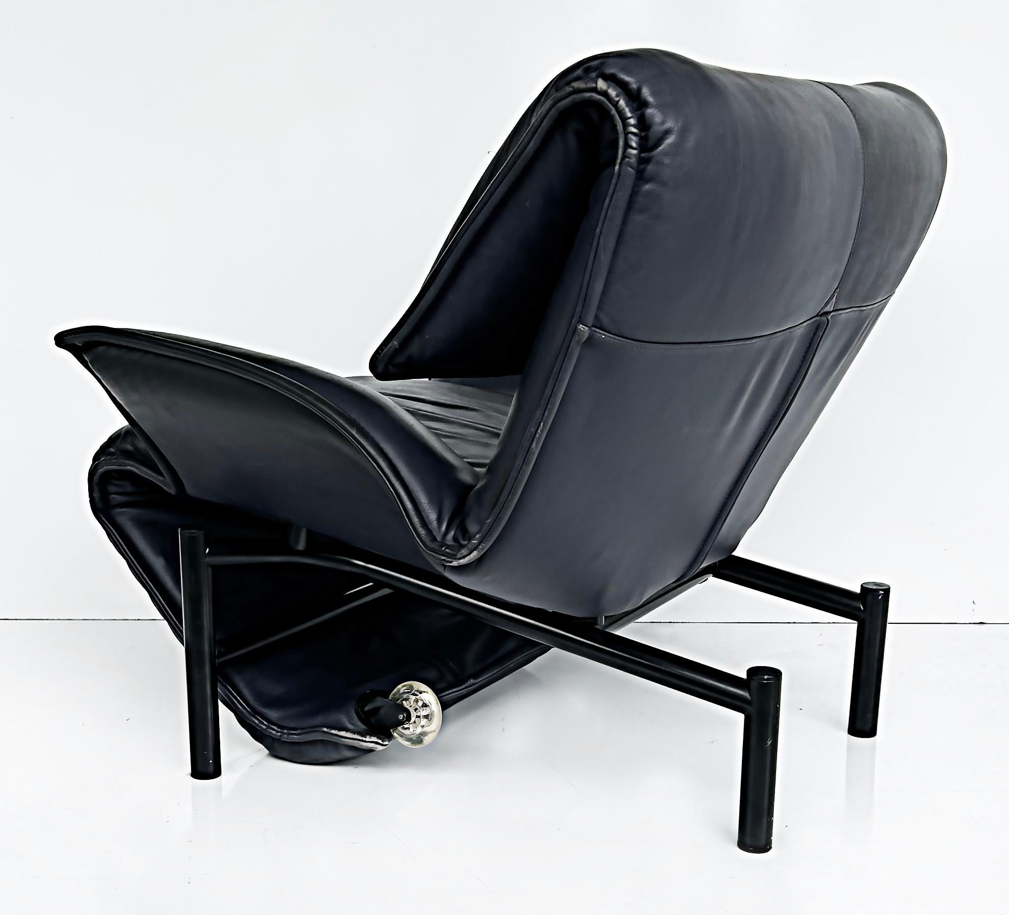 20th Century Vico Magistretti Cassina Italy Leather Chaise Lounge Chairs, 