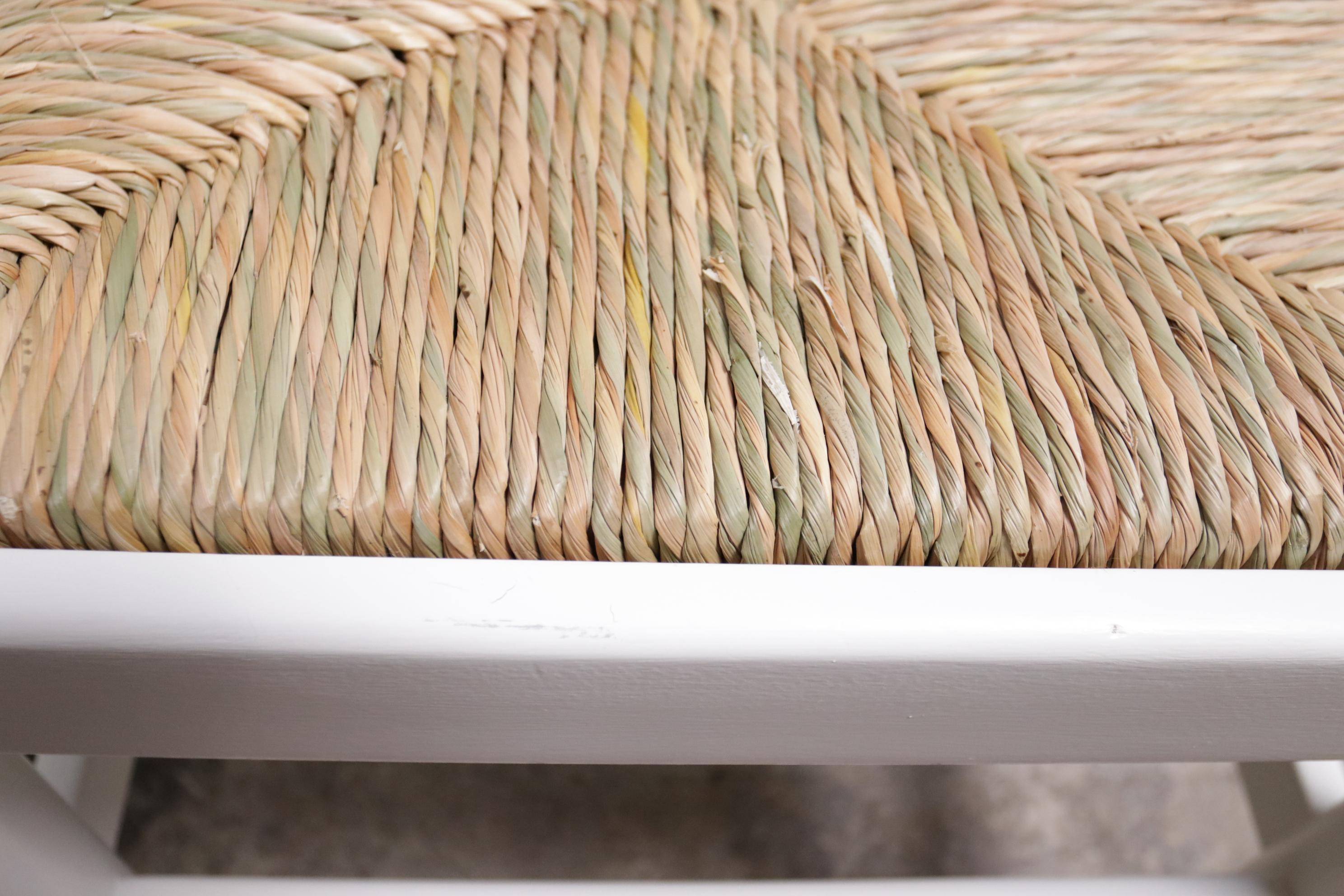 Vico Magistretti / Charlotte Perriand Sillas de Comedor Rush Estilo Años 70 Blanco en venta 6