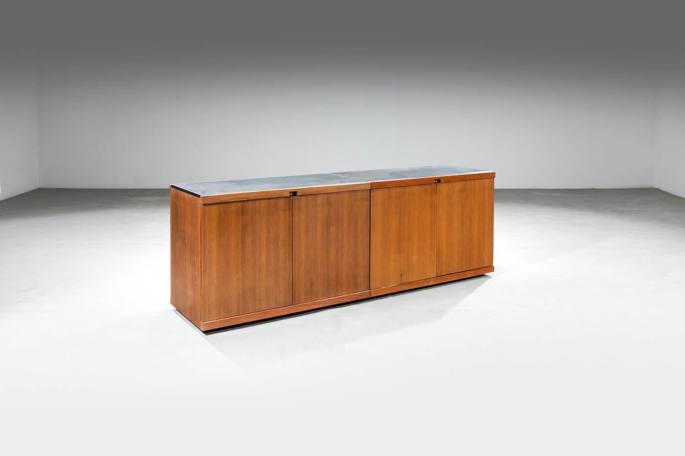 Italian Vico Magistretti, Pair of sideboards mod. MB55, prod. Poggi, 1960s For Sale