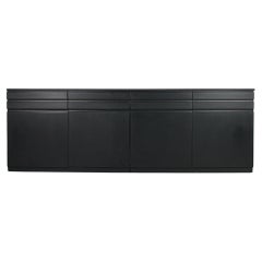 Vico Magistretti Buffet Samarcanda en Wood Wood noir et Skaï par Poggi 1970