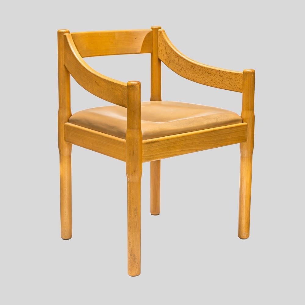 Milieu du XXe siècle Vico Magistretti Design bureau et chaise vintage en bois d'érable clair, couleur italienne en vente