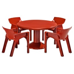 Vico Magistretti Dining Set with 'Tessera' Table and Four 'Gaudi' Chairs