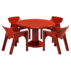 Vico Magistretti Dining Set with 'Tessera' Table and Four 'Selene' Chairs