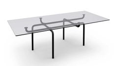 Vico Magistretti Edison Dining Table for Cassina, Glass & Steel