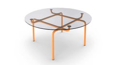 Vico Magistretti Edison Dining Table for Cassina, Glass & Steel