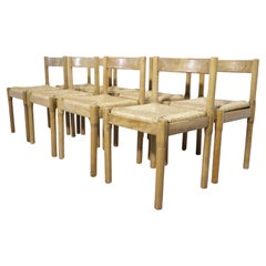 Used Vico Magistretti 'Carimate' dining chairs produced by Mario Luigi Comi 1960s 