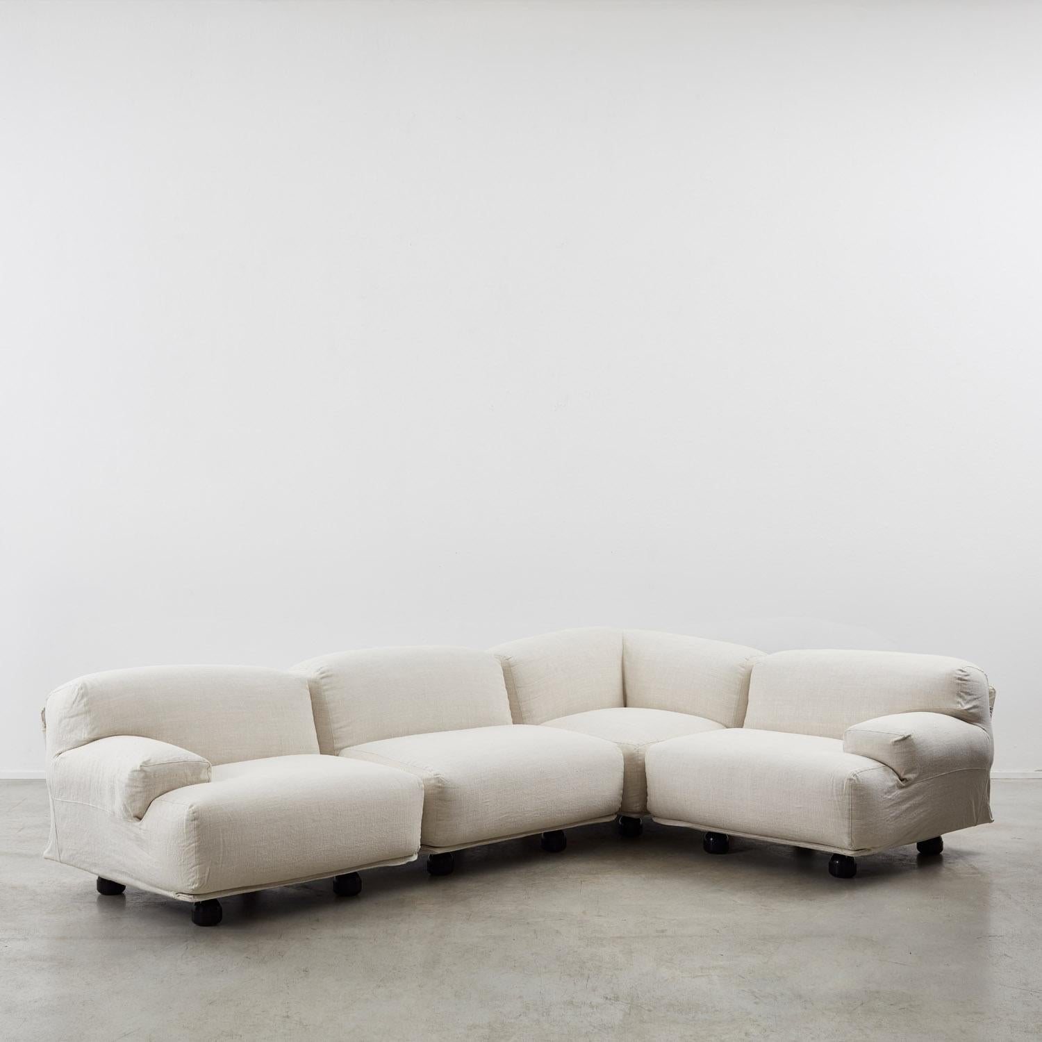Italian Vico Magistretti Fiandra corner modular sofa for Cassina, Italy, 1975