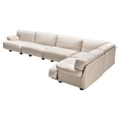 Vico Magistretti ‘Fiandra’ Sectional Sofa in Striped Upholstery