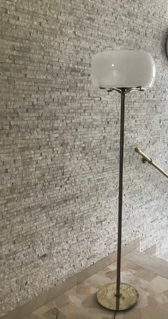 Vico Magistretti #Floor Lamp Brass Glass, 1960, Italy