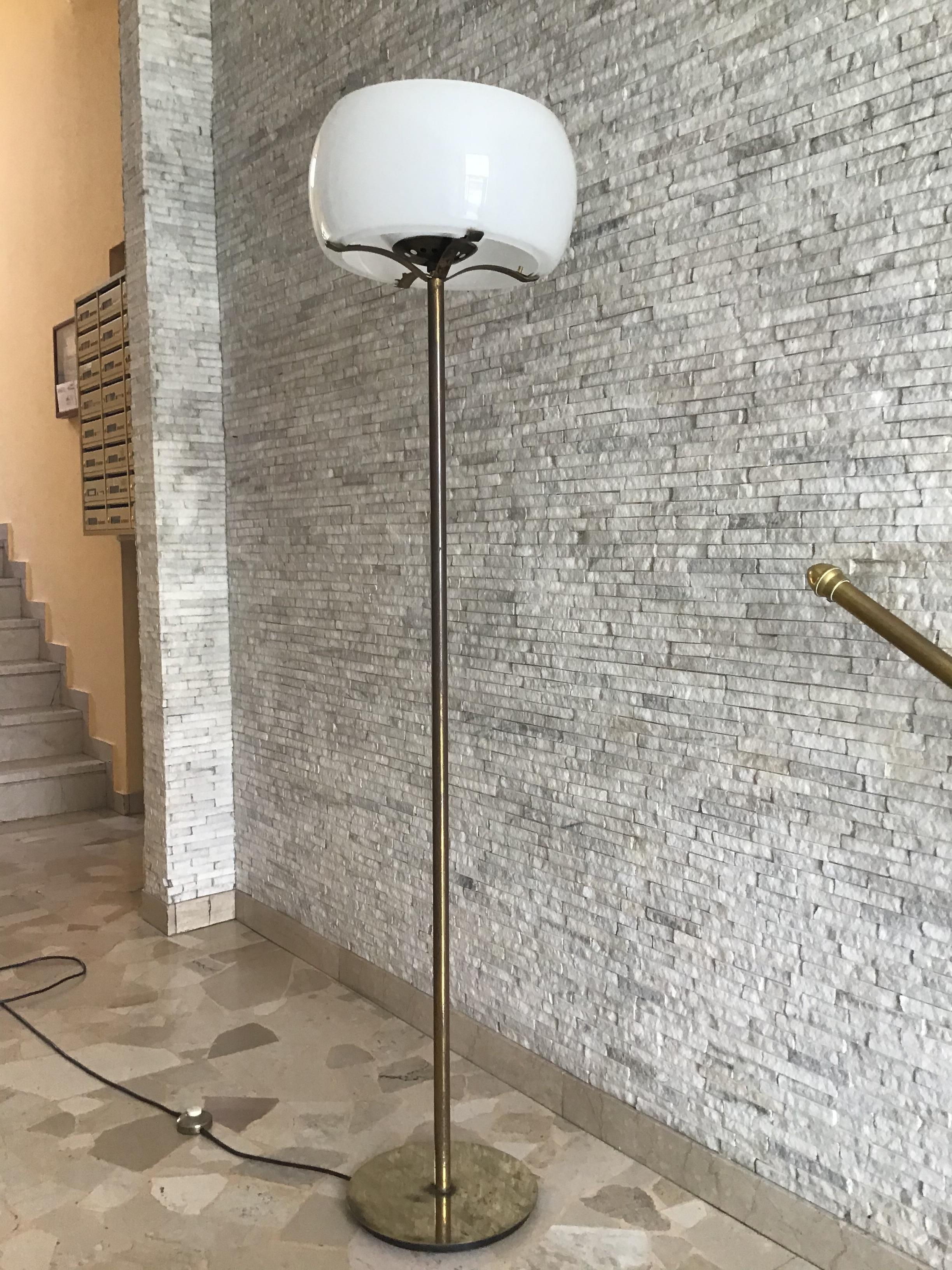 Vico Magistretti #Floor Lamp Brass Glass, 1960, Italy  For Sale 1