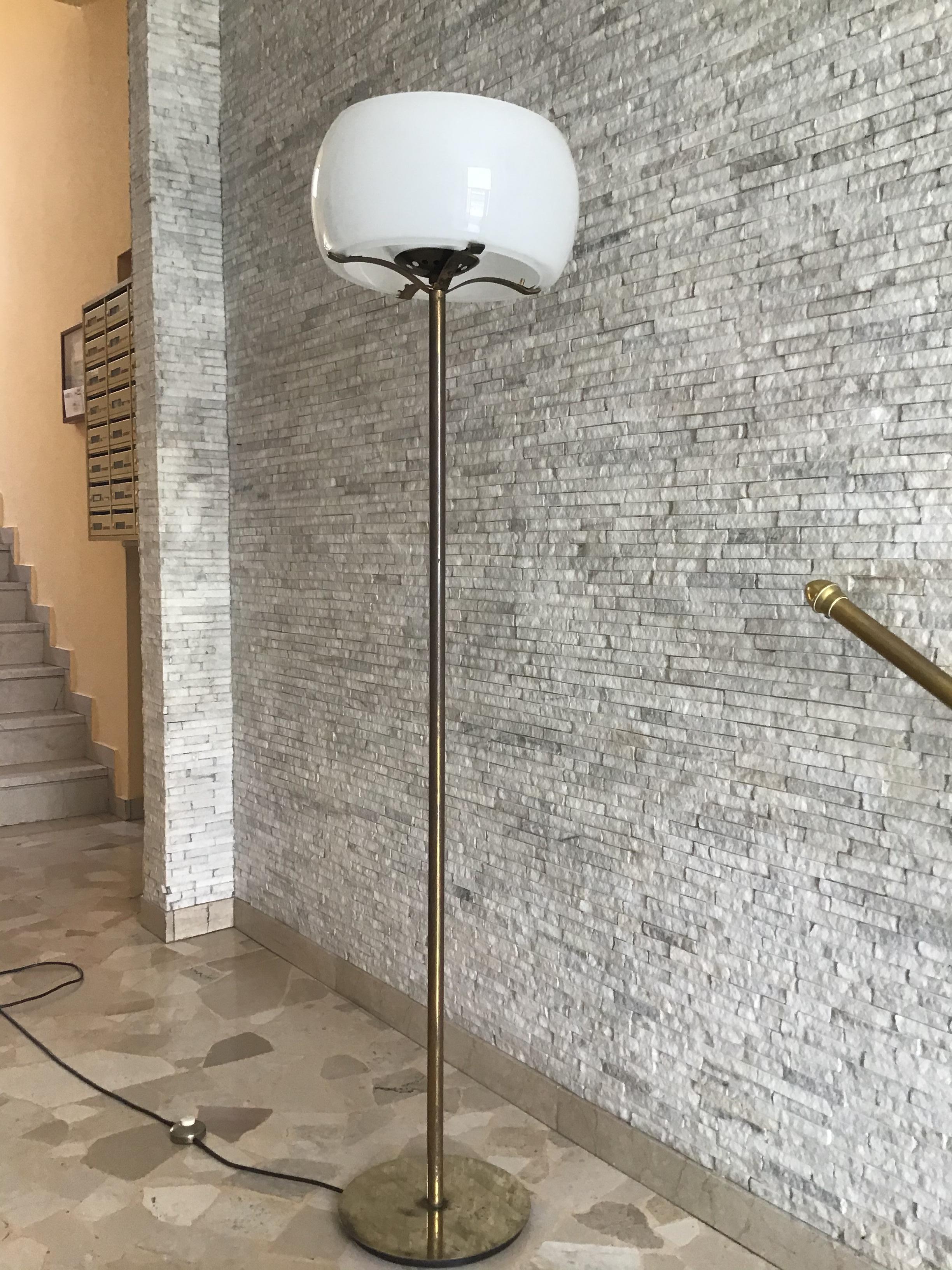 Vico Magistretti #Floor Lamp Brass Glass, 1960, Italy  For Sale 2